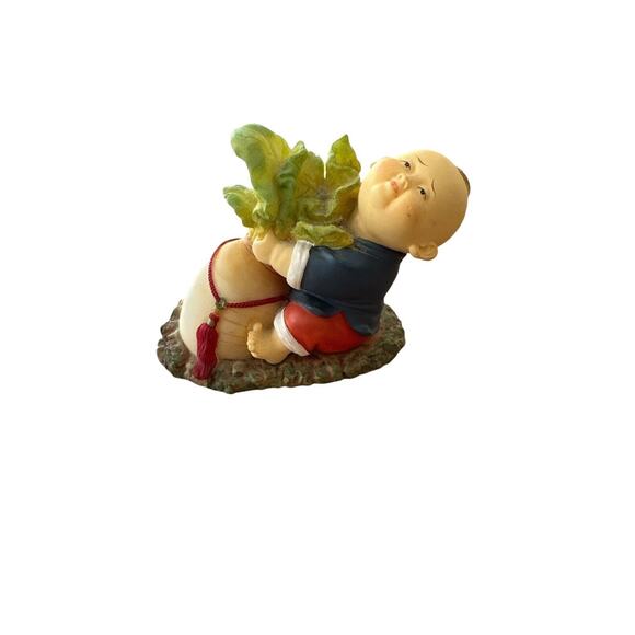 VINTAGE CHINESE ASIAN BUDDAH MONK SMALL BOY FIGURINE STATUE - Picture 1 of 7